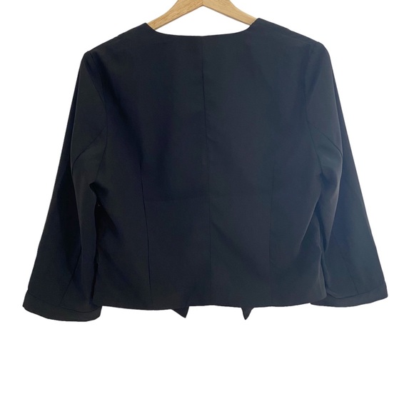Patrizia Luca Milano Black Zipper Pocket Open Blazer Jacket, Size Large - Picture 2 of 9